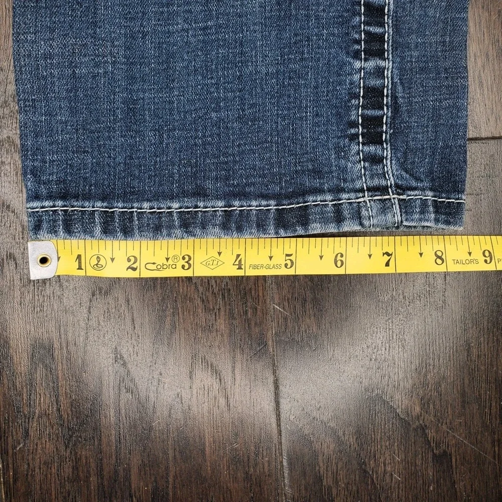 BKE Jake Jeans Mens 36L Straight Leg Denim Classic Casual Buckle Whiskered Faded